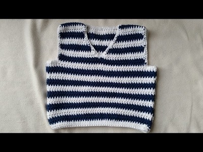 Tejer un chaleco de bebés - parte trasera en crochet - parte 1.4 by BerlinCrochet
