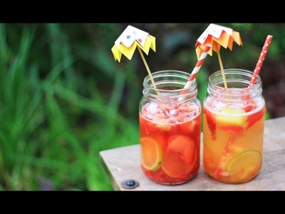 Bebidas refrescantes con hielos frutales y sombrillita ✎ Craftingeek