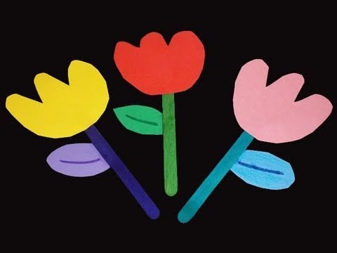 Manualidades de papel: Tulipanes para kinder