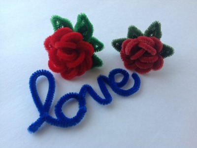 ROSAS HECHAS CON LIMPIA PIPAS. PIPE CLEANER  RED ROSES .