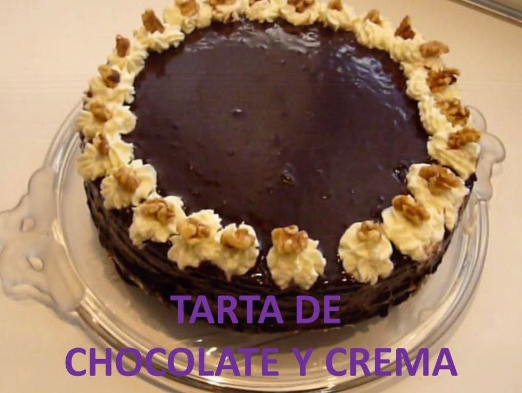 Tarta de chocolate y crema