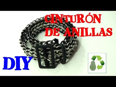 121. DIY CINTURON [SIN TEJER]  RECICLAJE DE ANILLAS DE LATAS DE BEBIDAS