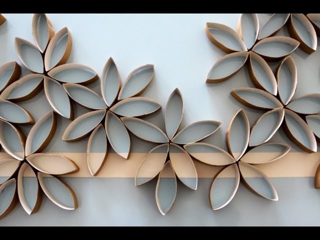 Flores de papel hechas con rollos de papel del baño (DIY)