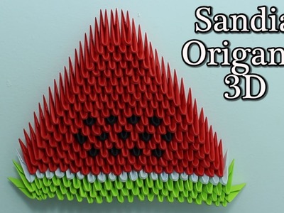 Sandia. Watermelon Origami 3D TUTORIAL