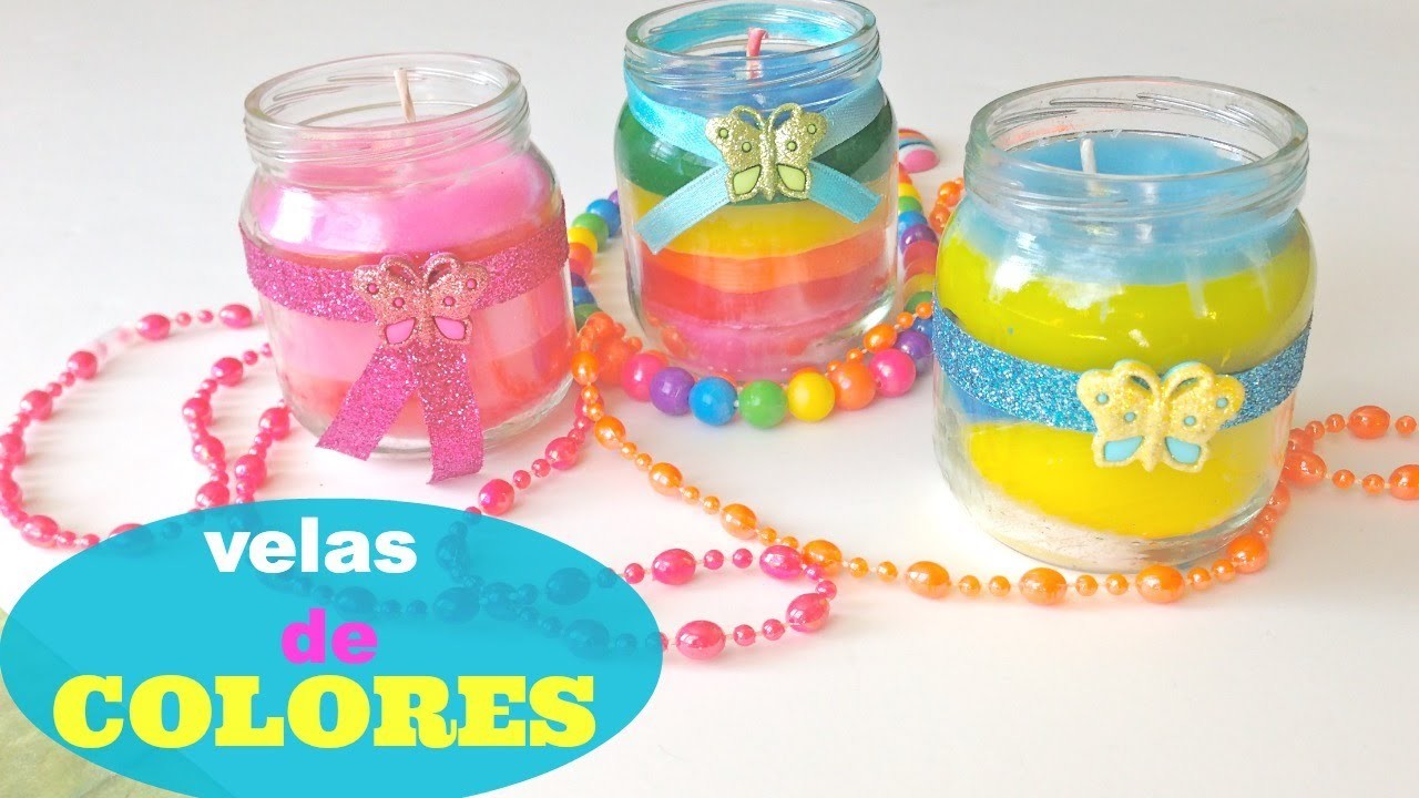 Velas arcoiris con crayolas\dye candles with crayons