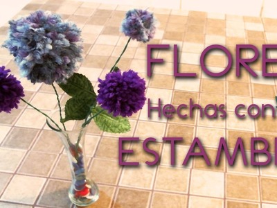 Flores hechas con estambre.  how to make yarn flowers ♥