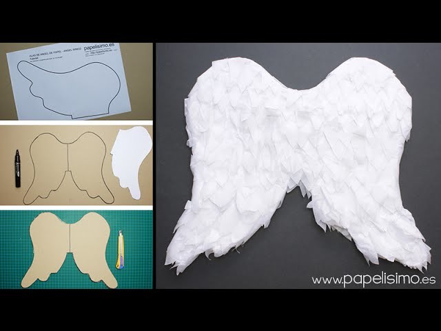 Disfraces caseros: Alas de ángel de niño de papel y cartón