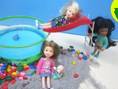 Manualidades para muñecas: Haz una piscina, alberca o  pileta redonda con tobogán para tu muñeca