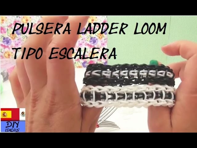 PULSERA DE GOMITA ESCALERA - RAINBOW LOOM LADDER BRACELET - TUTORIAL EN ESPAÑOL - DIY