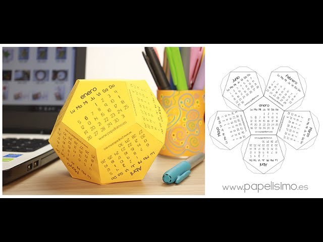Calendario 3D para imprimir (plantilla gratis)