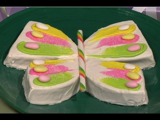 Como hacer un pastel con forma de mariposa.