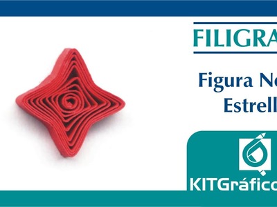 Filigrana (Quilling) figura básica No.10 - Estrella - kitgrafico.com