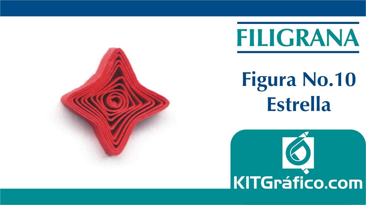 Filigrana (Quilling) figura básica No.10 - Estrella - kitgrafico.com
