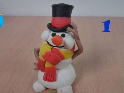 Hacer el cuerpo de plastilina de un muñeco de nieve (1.3)