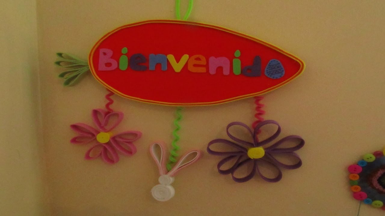 Letrero de "Bienvenida" primaveral.pascua))(( DIY Easter Welcome Sign