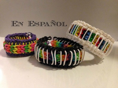 Rainbow Loom en ESPAñOL - Sailors Pinstripe Bracelet-  Pulsera de Gomita DIY
