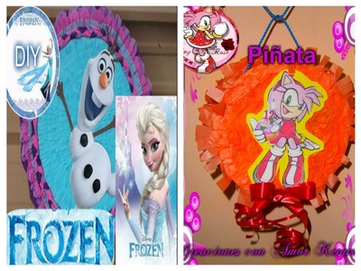 Como hacer una Piñata Tambor fácil.Frozen♥ How to Make a Pinata.(Amy Rose-Sonic)