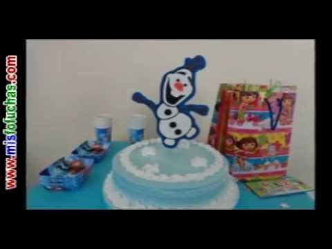 Muñeco de nieve en foami Olaf Frozen Disney en pastel de fiesta e ideal para árbol de navidad