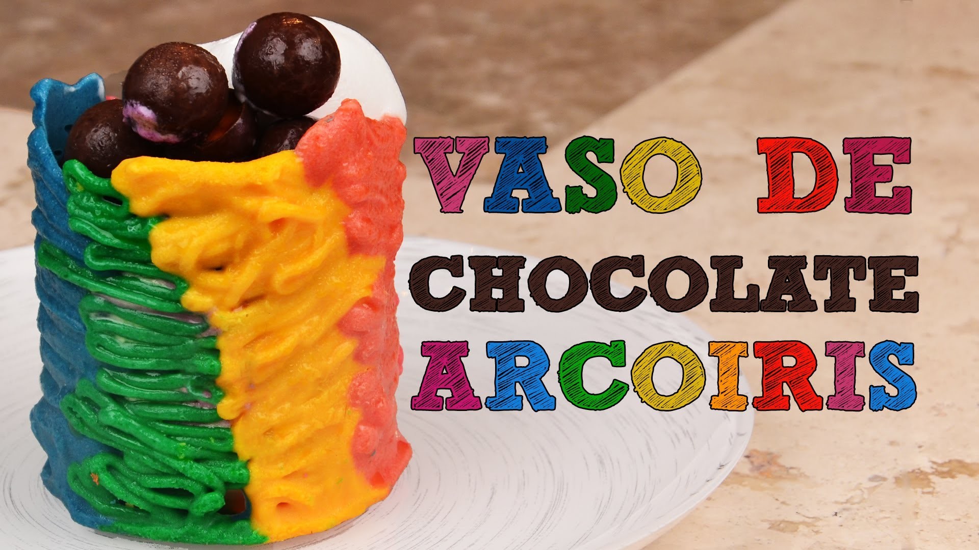 Vasos de CHOCOLATE ARCOIRIS FÁCIL | Recetas fáciles de postres | Vasos de chocolate rainbow