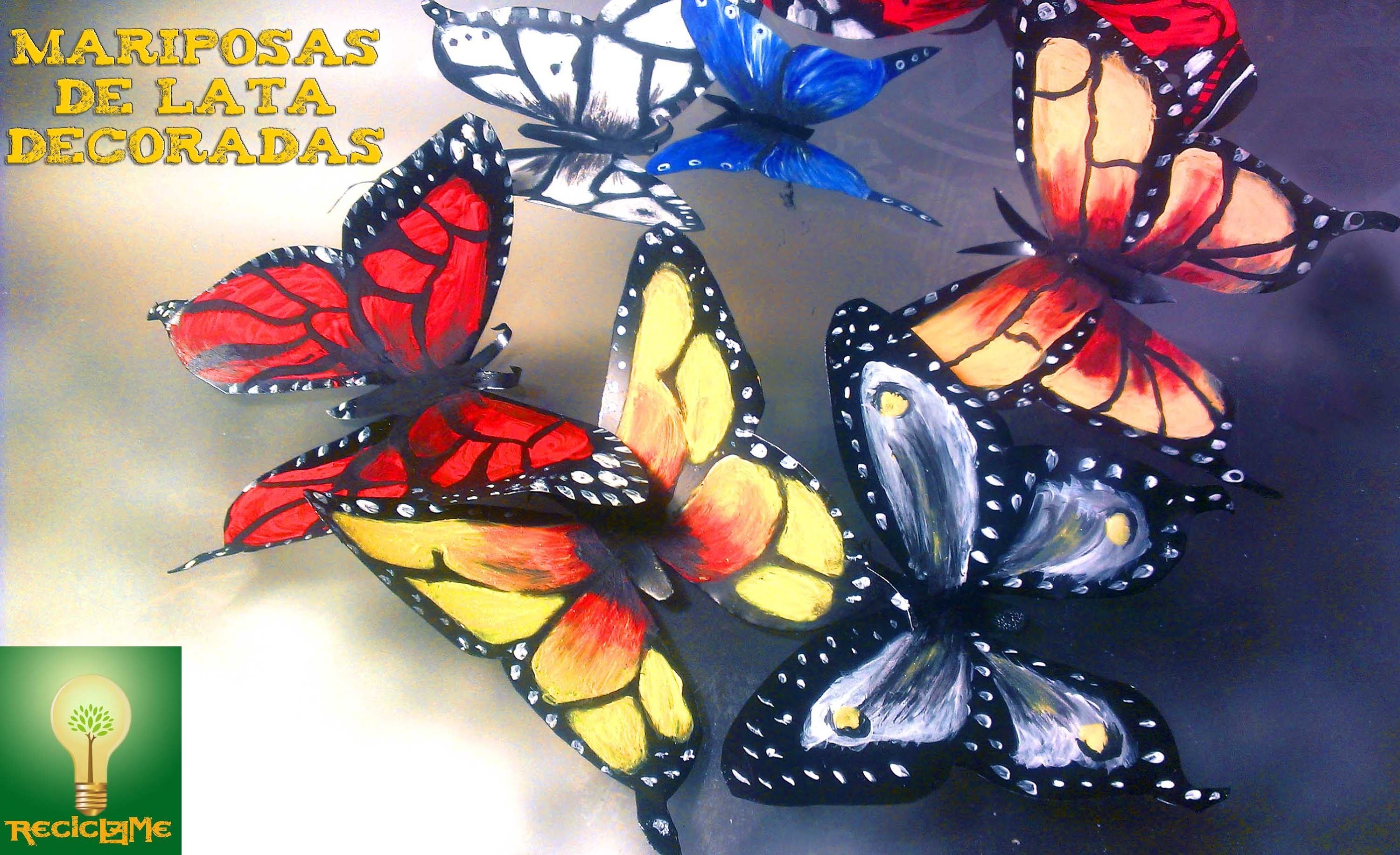 Como decorar mariposas de lata aluminio♥♥
