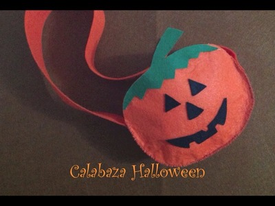 Cómo hacer bolsas de caramelos calabaza Halloween.How to make halloween pumpkin candy bag