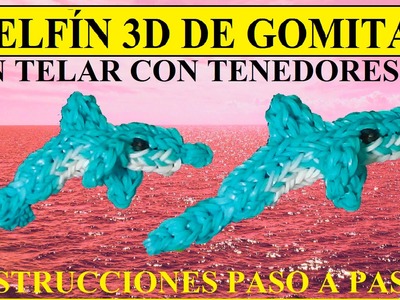 COMO HACER UN DELFÍN 3D DE GOMITAS SIN TELAR, CON TENEDORES, TUTORIAL