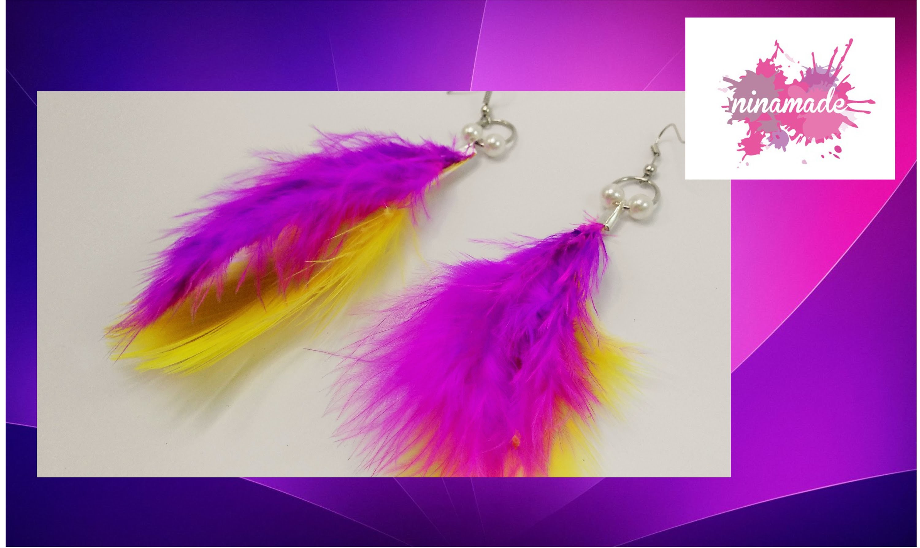 DIY. Pendientes con plumas. Muy fácil!!. Earrings with feathers.Very easy!!!