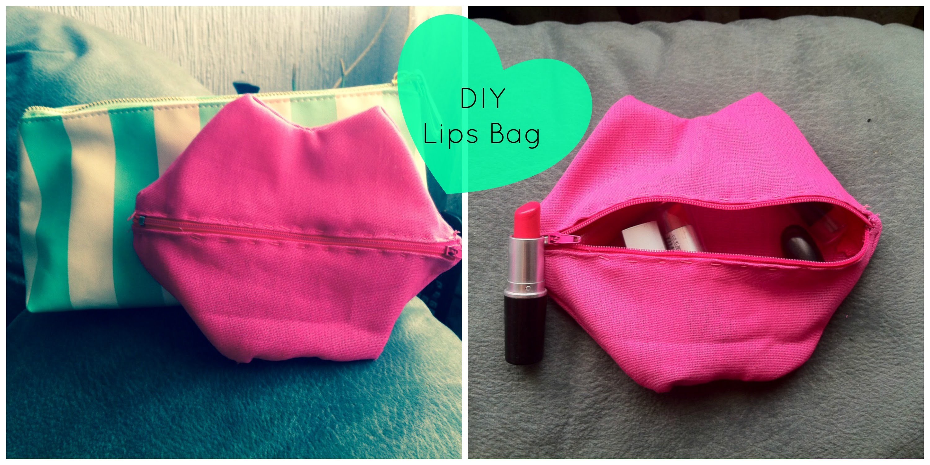 DIY Lip bag.cosmetiquera
