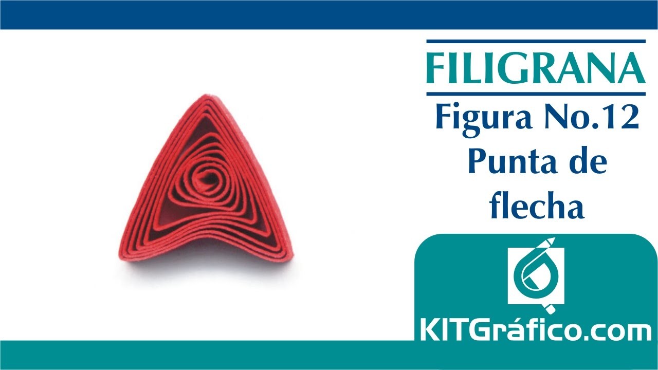 Filigrana (Quilling) figura básica No.12 - Punta de flecha - kitgrafico.com