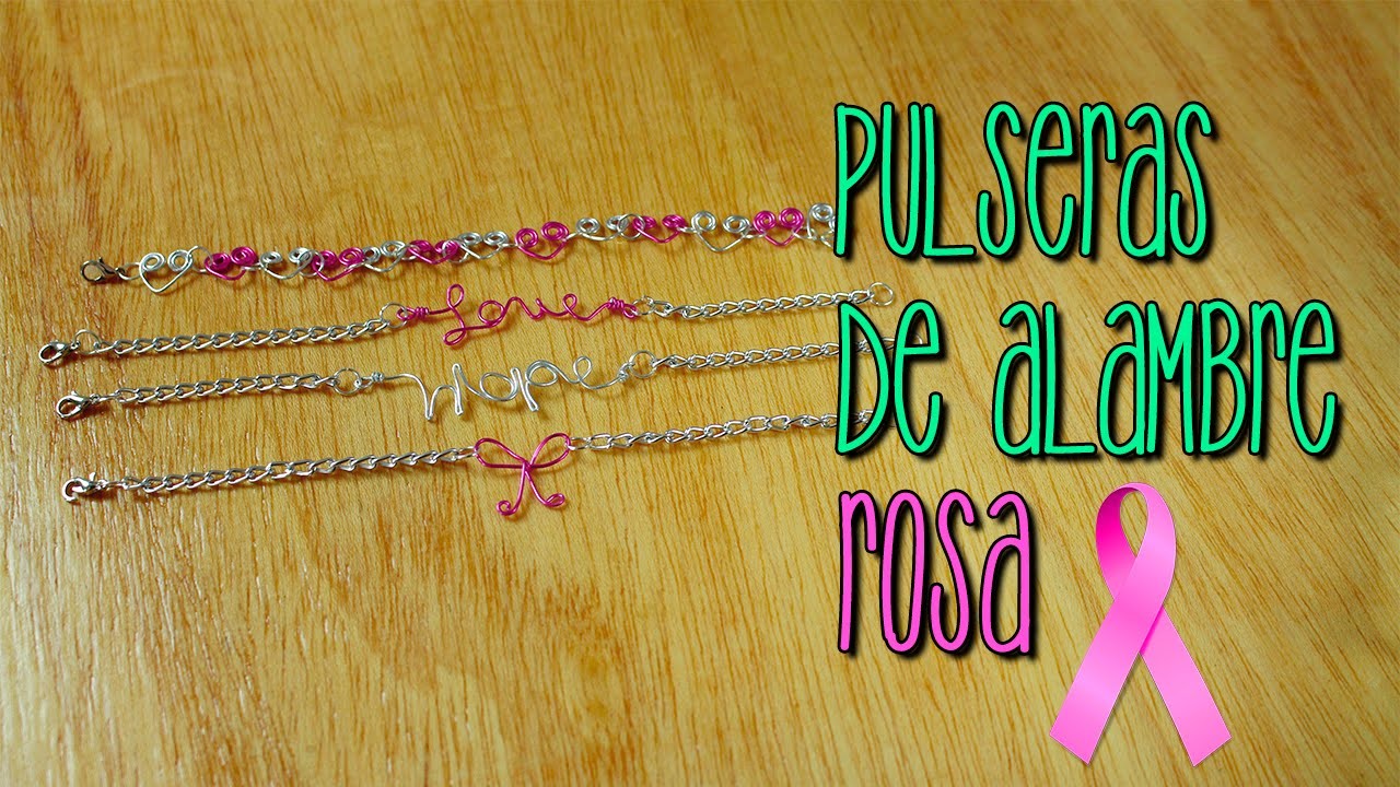 Pulseras de Alambre Rosa - Octubre Rosa - Breast Cancer Awareness