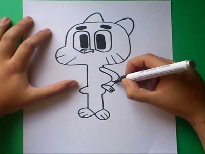 Como dibujar a Gumball paso a paso - El asombroso mundo de Gumball  | How to draw a Gumball