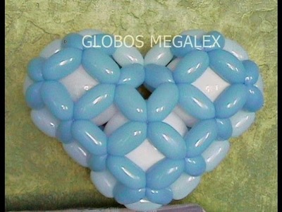 GLOBOS CORAZON 3D CON MEGALEX 1. 3.  3D HEART