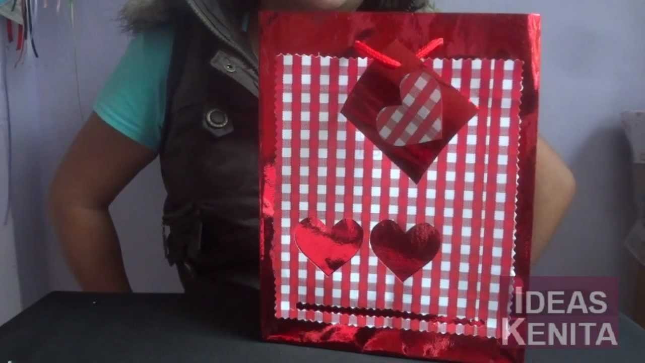 Como decorar bolsa de regalo para día de san Valentín