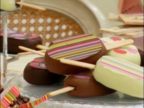Dulces celebraciones - Manzanas con caramelo y chocolate y Paletas de pastel de chocolate