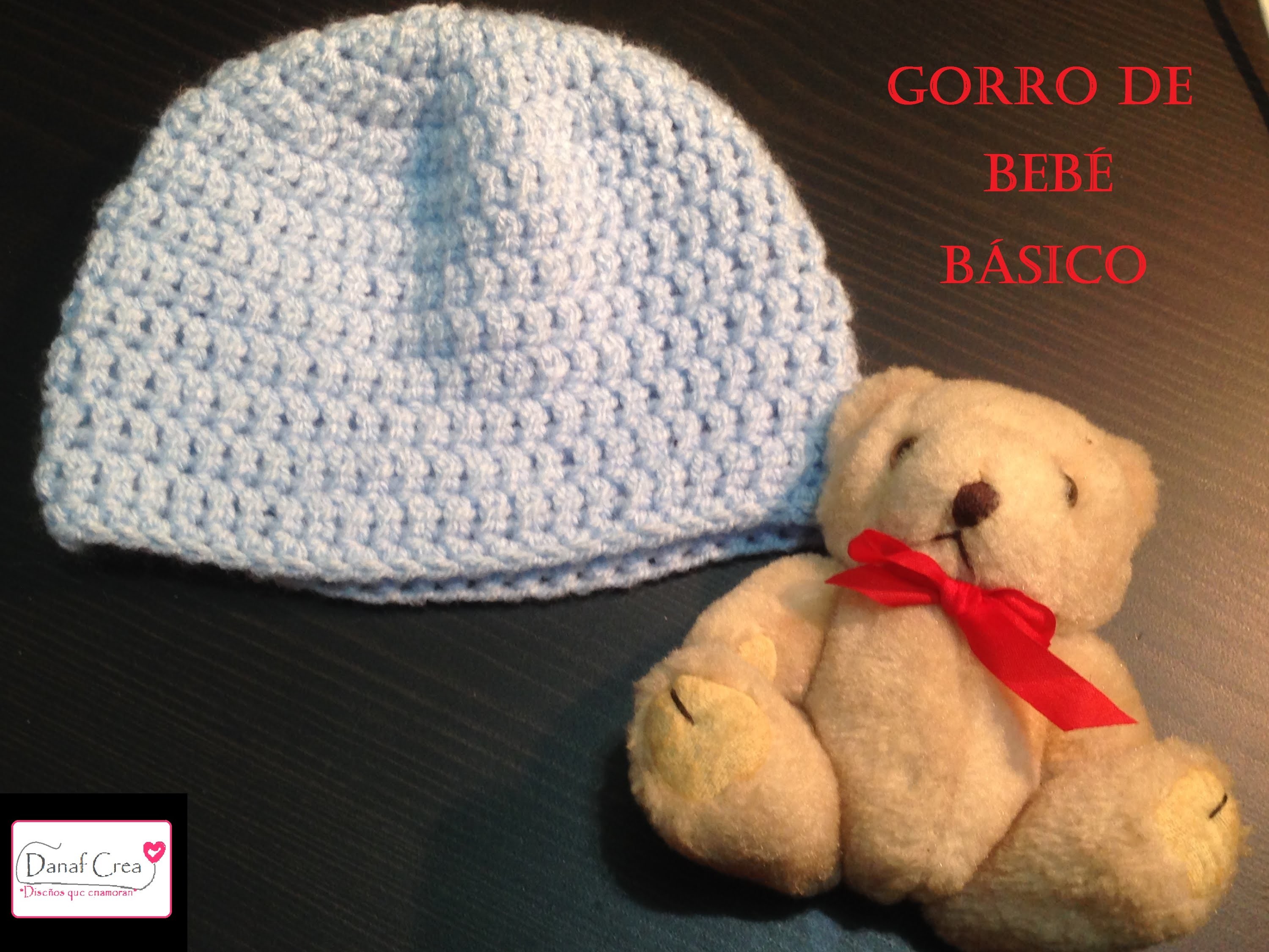 Gorro básico bebé en crochet o ganchillo. Toturial. Paso a paso. Nivel principiante. Versión zurdo