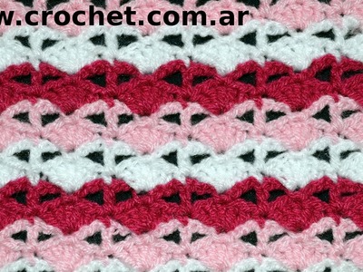 Punto Fantasía N°44 en tejido crochet tutorial paso a paso.