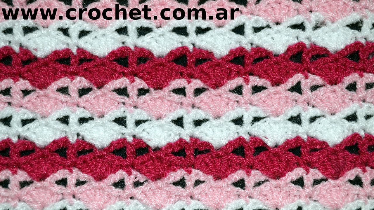 Punto Fantasía N°44 en tejido crochet tutorial paso a paso.