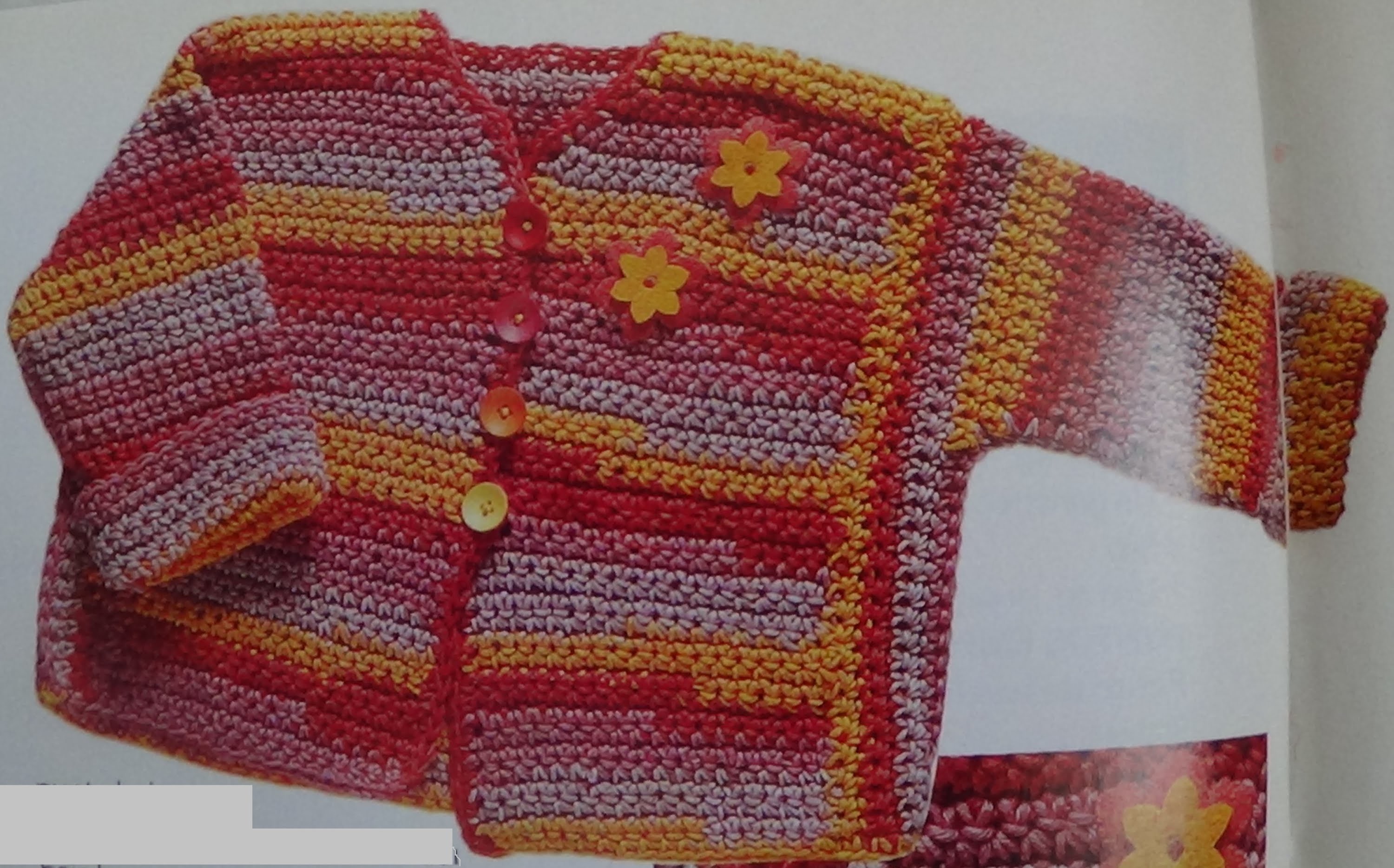 Como hacer chaqueta para bebé multicolor tejida a crochet