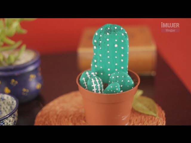 Cómo hacer un cactus decorativo con piedras
