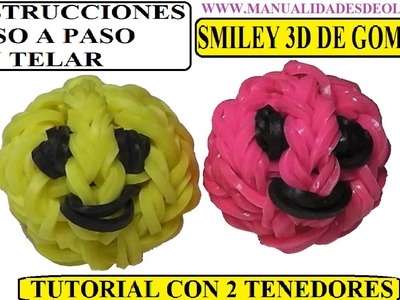 COMO HACER UNA CARITA FELIZ 3D (SMILEY 3D CHARM) SIN TELAR, CON DOS TENEDORES