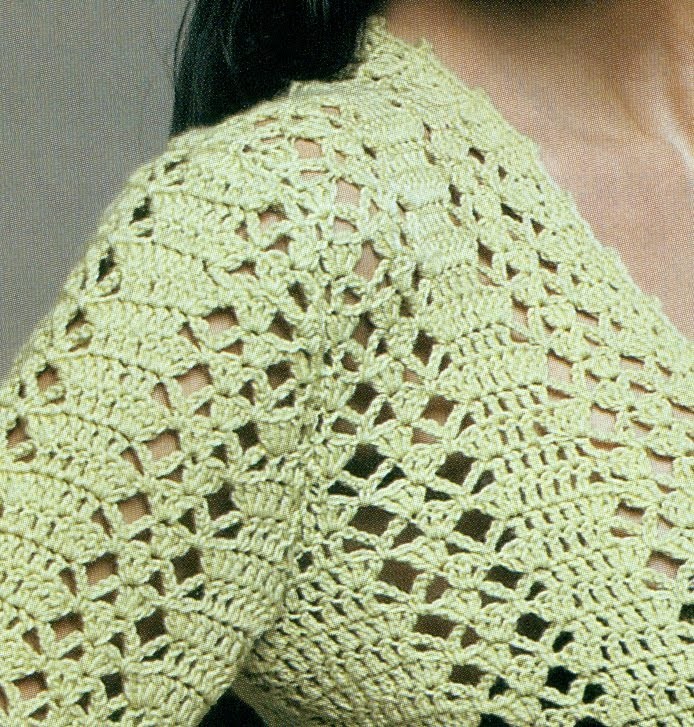 Ligero suéter calado abierto a crochet