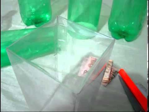 - Caja cuadrada hecha con botellas de PET - vídeo resumido  - Trabajos manuales - Manualidades