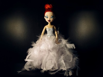 Como hacer un vestido de princesa para muñeca barbie, bratz, monster high