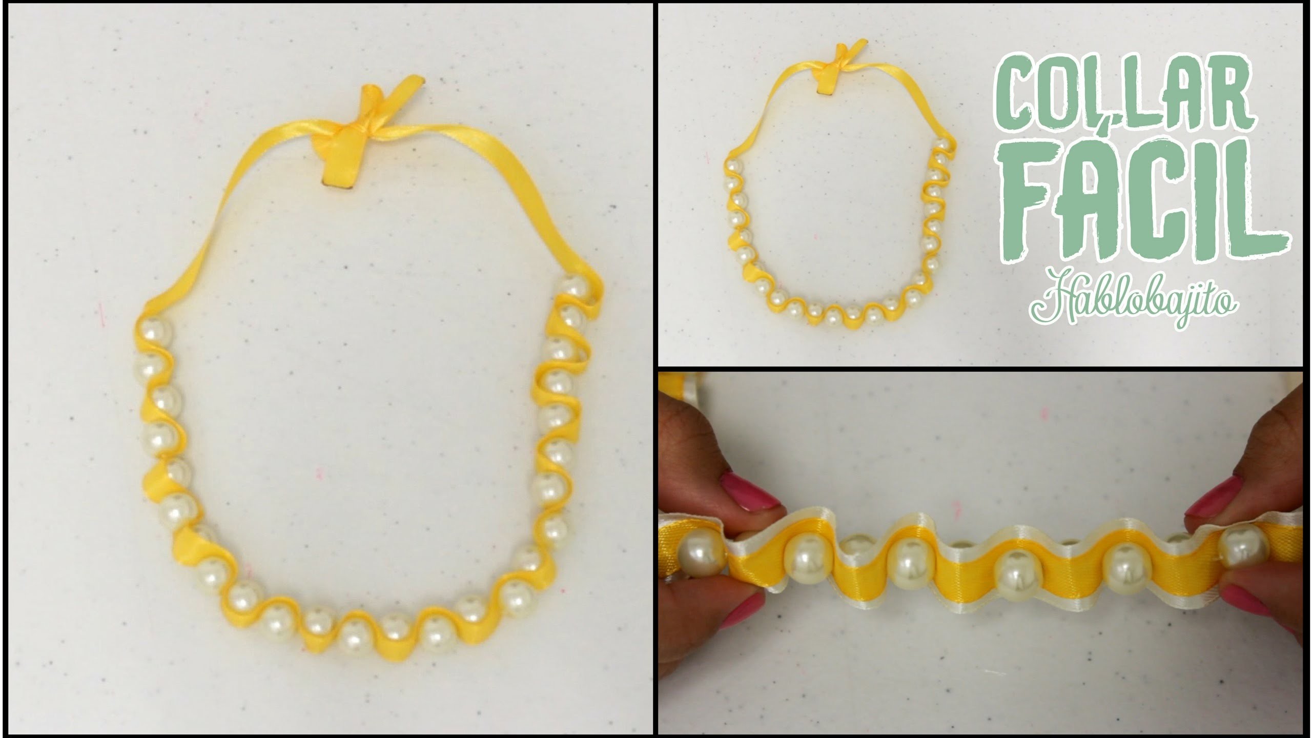 DIY Collar con Perlas y Listones. CREA TUS ACCESORIOS DE MODA - Hablobajito