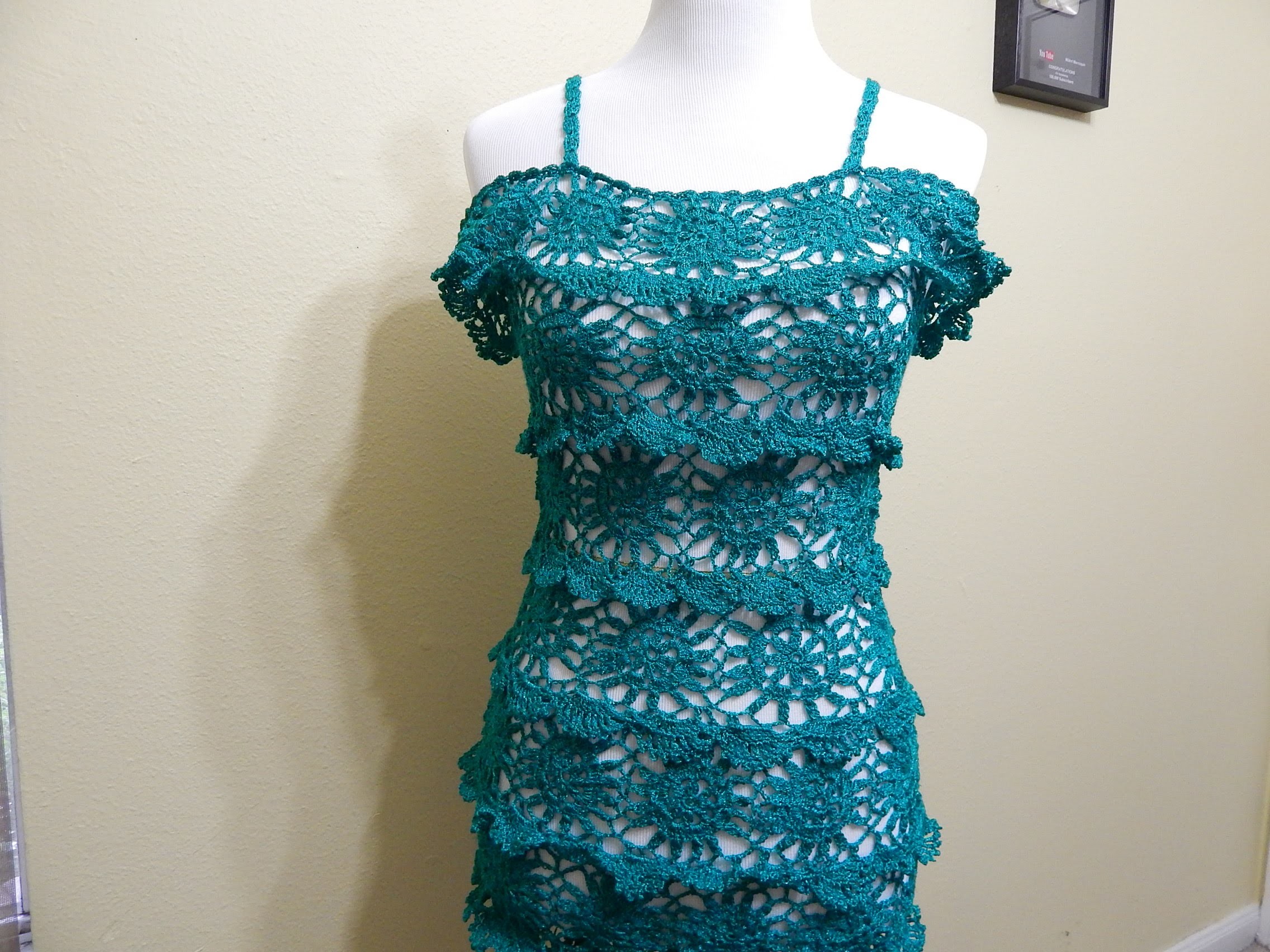 Vestido para Dama Crochet parte 3 de 3