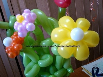 Como hacer Flor margarita de globos - daisy flower balloons - Tutorial globoflexia