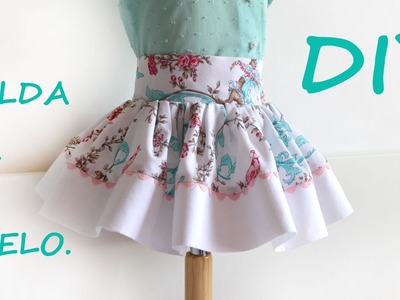 Falda de vuelo para niña. Como hacer ropa infantil.