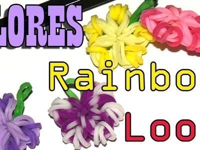 FLORES RAINBOW LOOM SUPER FACILES - DIY - FLOWERS EASY TO MAKE
