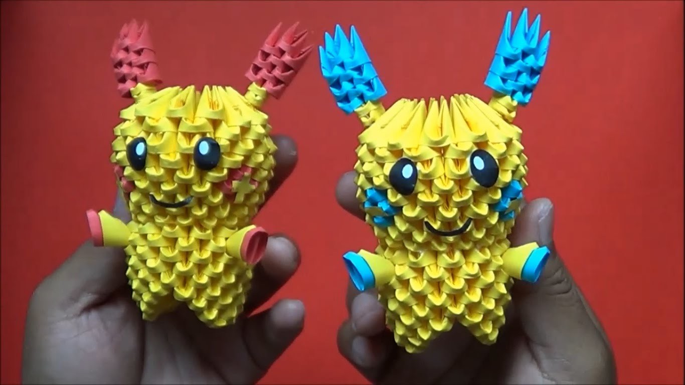 Origami 3D Minun y Plusle(Pokemon)