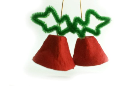 Como hacer campanas navideñas con material reciclado